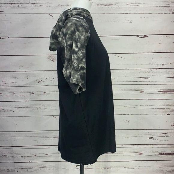 OT Revolution Men's Short Sleeve Black & Tie Dye Camo Hooded T Shirt Size‎ Large - Picture 2 of 8